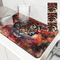 Axyaa Animal Painting Effect Kitchen Drying Mat, Non-Slip Tableware Pad
