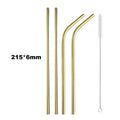 Axyaa Stainless Steel Straw Set - Reusable, High Quality, Colorful, with Cleaner Brush