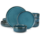Axyaa Blue Reactive Glaze Ceramic Tableware Set - 12/24 Piece Plate Set