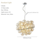 Axyaa Modern Glass Ball Chandelier Color Hanging Pendant Light for Living Room