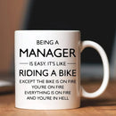 Axyaa Manager Mug - Easy Manager Gifts for Women Men Birthday Novelty Coffee Cup
