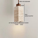 Axyaa Yellow Travertine Stone LED Pendant Lights for Minimalist Spaces