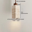 Axyaa Yellow Travertine Stone LED Pendant Lights - Minimalist Kitchen Island Hanging Lamp