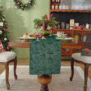 Axyaa Green Plush Sequin Christmas Tree Table Runner for Festive Winter Dining Decor