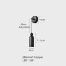 Axyaa Copper Small Wall Lamp Gold Black Sconce Modern Lighting for Bedroom Living Room