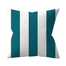 Teal Blue Green Floral Stripe Geometric Pillowcase by Axyaa for Home Decor