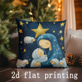 Axyaa Christmas Digital Printed Pillowcase for Sofa, Bedroom, Car - Rectangular Shape