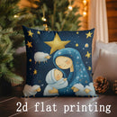 Axyaa Christmas Digital Printed Pillowcase for Sofa, Bedroom, Car - Rectangular Shape