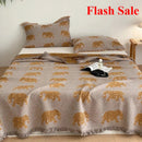 Axyaa Cotton Four-Layer Gauze Fringed Blanket Towel Quilt