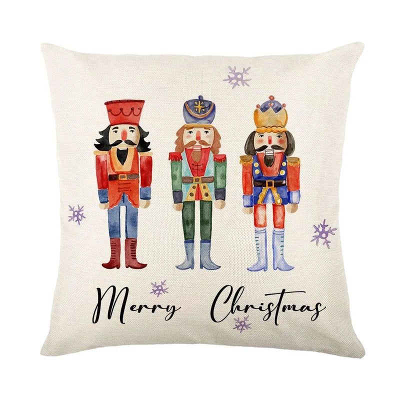 Axyaa Nutcracker Dwarf Print Pillowcase Set: Festive Christmas Room Decor & Gift