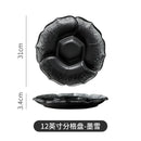 Axyaa Ceramic Sushi Vegetable Fruit Plate, Four Grid Divided Plate