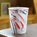 Axyaa Ceramic Pen and Ink Pattern Latte Coffee Cup - 300ml Retro Coarse Pottery Mug