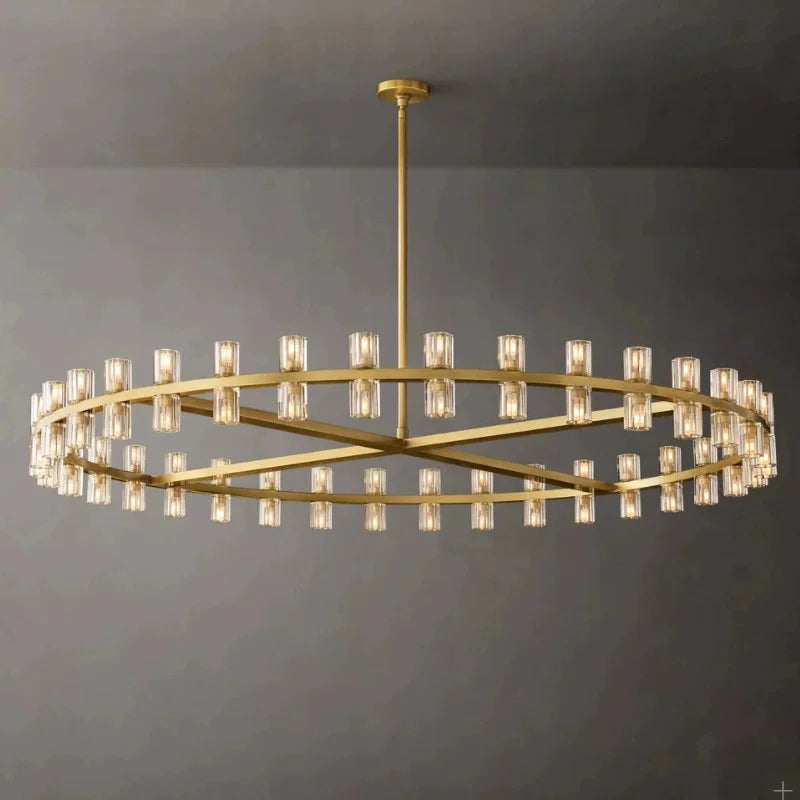 Axyaa Black Brass Crystal Chandelier - High Quality Luxury Ceiling Hanging Lamp