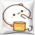 Peach Cat Pattern Decorative Pillowcase by Axyaa - Home Office Square Cover
