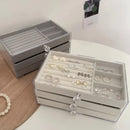 Velvet Jewelry Organizer Box with Dust-proof Display Stand by Axyaa