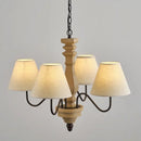 Axyaa Mid-Century Style Woodwork Chandelier for Study, Bedroom, Living Room