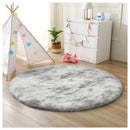 Axyaa Tie-Dye Round Plush Area Rug - Soft Fluffy Shaggy Mat for Trendy Home Decor