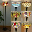 Axyaa Tiffany Stained Glass Floor Lamp - Retro American Design for Living Room and Bedroom
