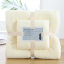 Axyaa Luxury Coral Fleece Towel Set - Super Absorbent & Soft - 2pcs - 70x140cm, 35x75cm