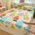 Axyaa Cartoon Fish Printed Cotton Fitted Bed Sheet - Single/Queen/King Sizes