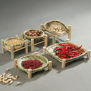 Axyaa Bamboo Dried Fruit Tray Decor Basket Stand Large Capacity Wedding