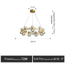 Axyaa Nordic Glass LED Chandelier - Luxury Ceiling Pendant Light for Home Decor