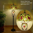 Axyaa Stained Glass Floor Lamp - American Retro Style for Living Room & Bedroom