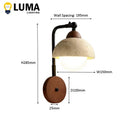 Axyaa Yellow Travertine Half Circle LED Wall Sconce - Japanese Style Stone Lamp