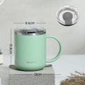 Axyaa Stainless Steel Double-Layer Water Cup with Lid for Home & Office