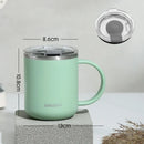 Axyaa Stainless Steel Double-Layer Water Cup with Lid for Home & Office