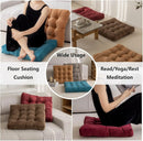 Axyaa Christmas Red Floor Cushion Seat Meditation Mat Square Ottoman Pouf