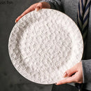 Axyaa Stone Pattern Ceramic Plate Set for Molecular Cuisine and Restaurant Tableware
