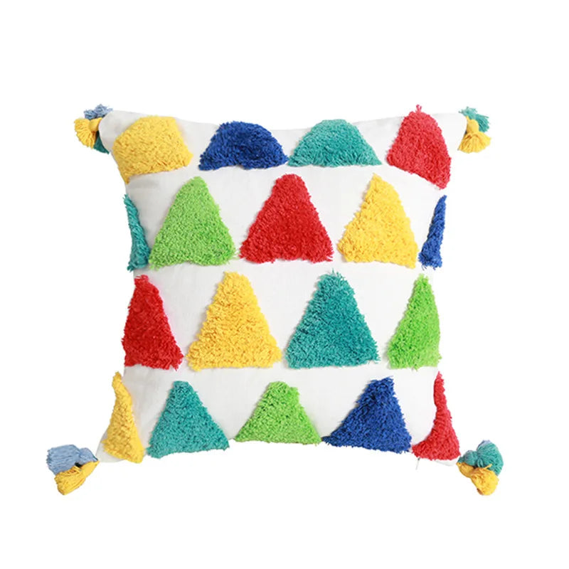 Tufted Rainbow Cushion Cover for Home Decor Axyaa Brand