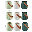 Axyaa Leather Handle Flower Vase Modern Nordic Style Plastic Pot