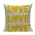 Axyaa Yellow Geometric Linen Pillow Case 45*45cm