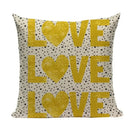 Axyaa Yellow Geometric Linen Pillow Case 45*45cm