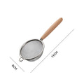 Stainless Steel Colander with Wooden Handle by Axyaa: Multi-function Flour Sieve