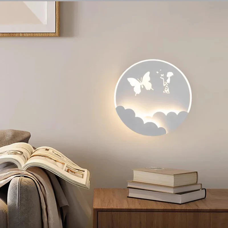 Axyaa Cloud Moon Wall Lamp for Children's Room - Modern Bedroom Lighting