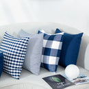 Axyaa Checkered Stripe Pillowcase Blue Series 45x45cm Home Office Decor