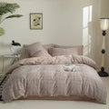 Axyaa Jacquard Cotton Washed Bedding Set | Solid Color Simple Design