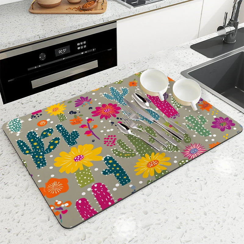 Axyaa Absorbent Draining Mat for Kitchen & Bathroom