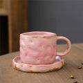 Axyaa Ceramic Coffee Cups and Saucers Set - Japanese Style Breakfast Afternoon Mugs