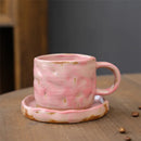 Axyaa Ceramic Coffee Cups and Saucers Set - Japanese Style Breakfast Afternoon Mugs