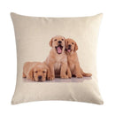 Axyaa Pug Pet Dog Pattern Cotton Linen Throw Pillow Cover for Home Decor