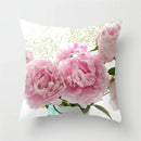 Axyaa Pink Flower Pattern Decorative Cushion Cover for Sofa Pillows - Polyester Material
