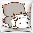 Cute Mocha Mochi Peach Cat Pillowcase for Sofa and Car Decor, Home by Axyaa, 45x45cm