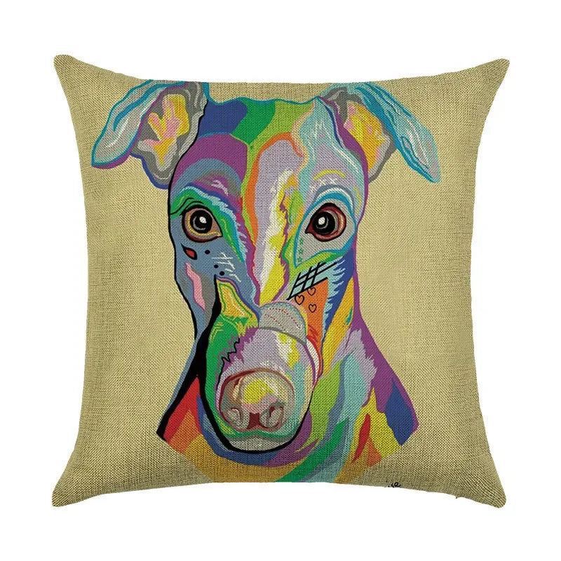 Axyaa Cartoon Dog Linen Pillowcase 45*45cm