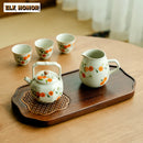 Axyaa Solid Wood Walnut Plum Blossom Dry Bubble Tray for Tea Soaking