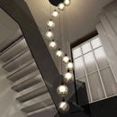 Axyaa Crystal Chandelier Stair Pendant Living Room Lighting