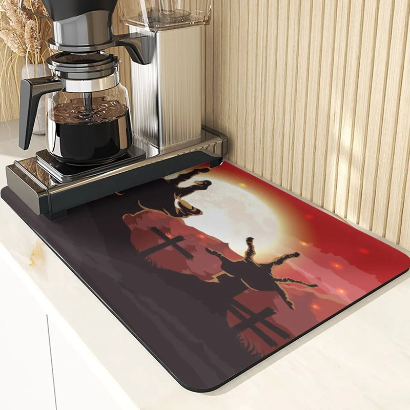 Axyaa Pumpkin Printing Silicone Coasters for Halloween Style Kitchen Décor